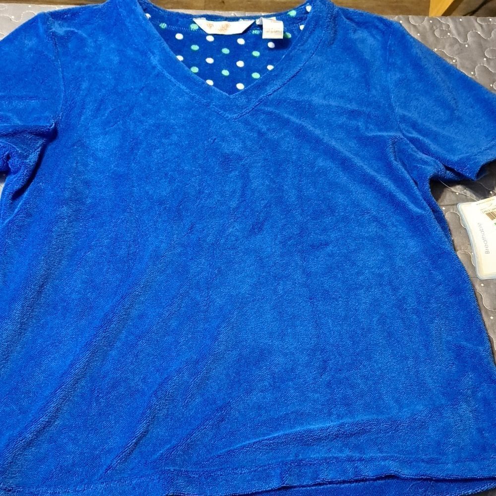 Jasmine Rose Breathable Fiber Soft cobalt blue sleep top size large NWT